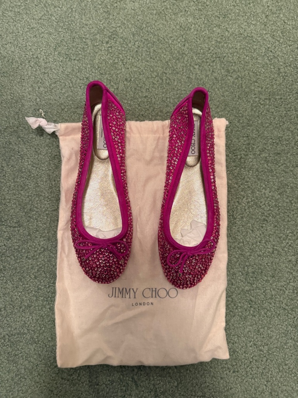 Jimmy Choo crystal studded flats